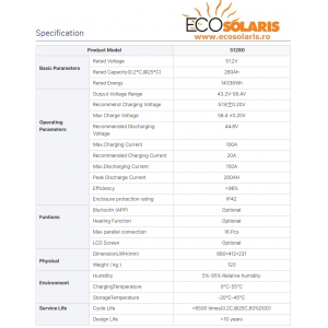 Baterie EcoSolaris LiFePo4 51V 280Ah 15kWh - Panouri Fotovoltaice